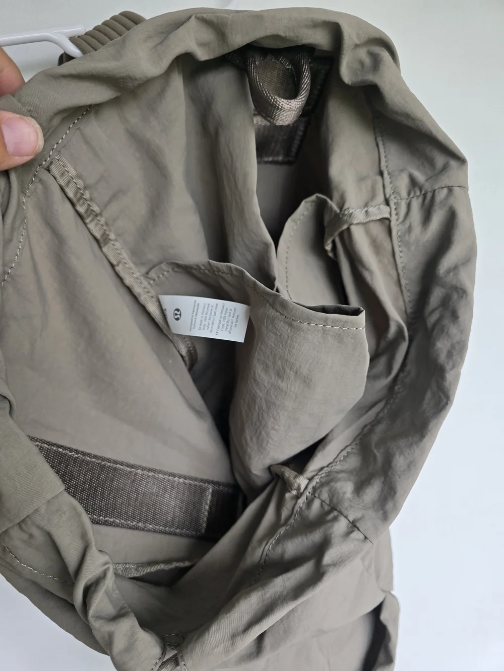 lululemon athletica Warm Ash Grey Drawstring Backpack